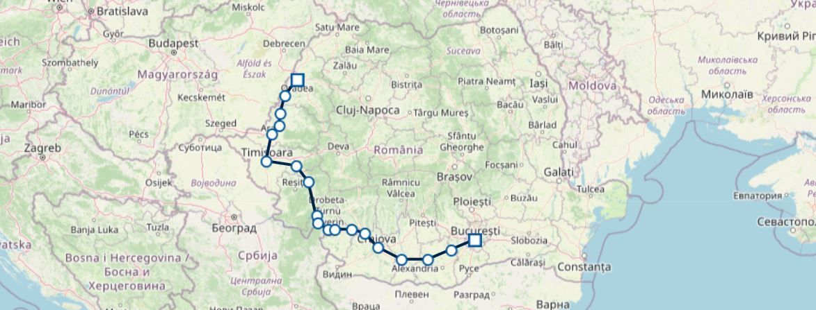 Nachtzüge IRN 472 und IRN 1744 zwischen Bukarest und Oradea über Timişoara der CFR