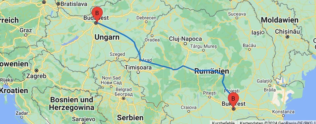 Nachtzüge Night Tren 472 und 473 zwischen Bukarest und Budapest über Sibiu und Brasov