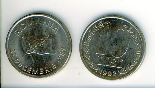 Alte rumänische Münzen: 10 Lei von 1992