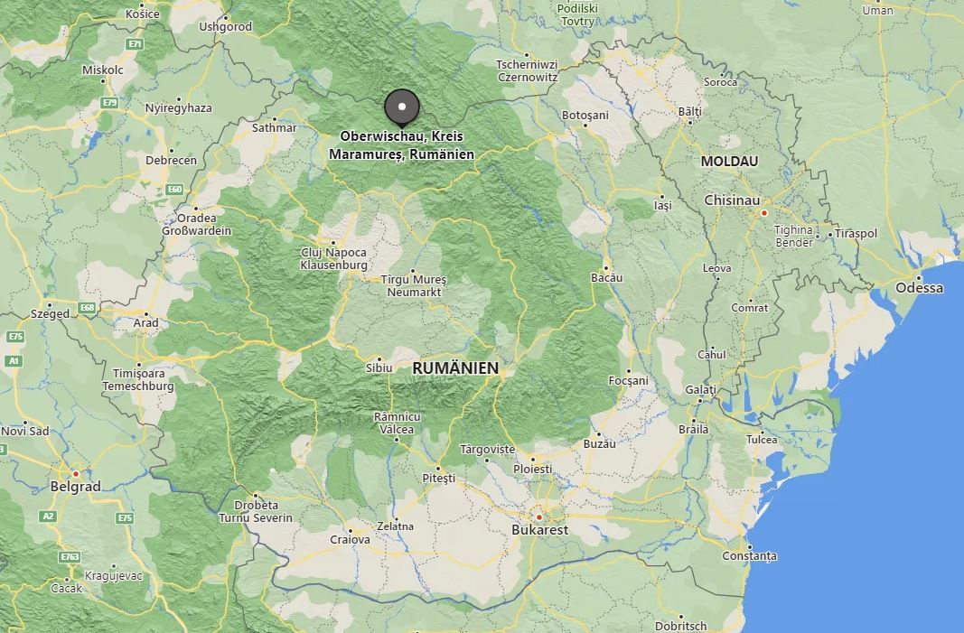 Quelle: Bing Maps - Viseu de Sus (Oberwischau)