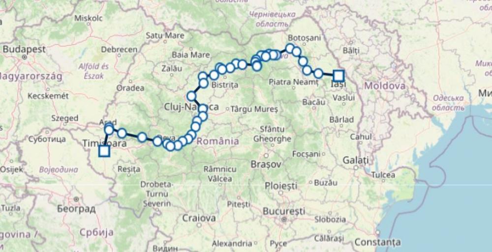 Nachtzüge IRN 1763 und IRN 1765 zwischen Iaşi und Timişoara über Cluj Napoca der CFR