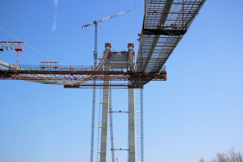 Foto: Brückenbau bei Brăila - Januar 2022 - Der Bau einer neue Brücke über die Donau bei Brăila und Galaţi Brückenbau bei Brăila - Januar 2022
