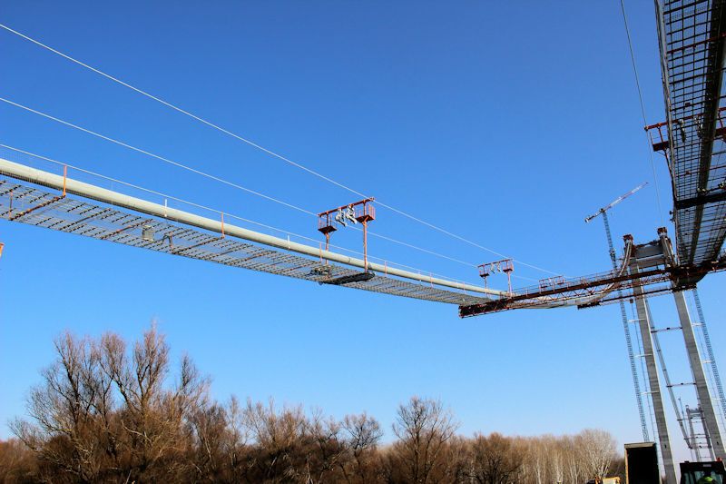 Foto: Brückenbau bei Brăila - Januar 2022 - Der Bau einer neue Brücke über die Donau bei Brăila und Galaţi Brückenbau bei Brăila - Januar 2022
