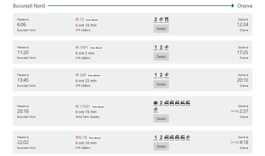 Fahrplan der Bahn: Bukarest - Orsova Stand: Januar 2022