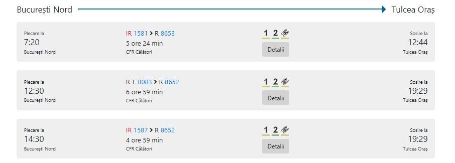 Fahrplan der Bahn: Bukarest - Tulcea   Stand: Januar 2022