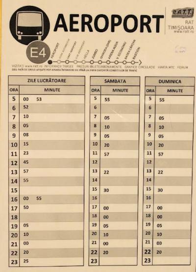 Busfahrplan: Airport Timisoara - Zentrum von Timisoara