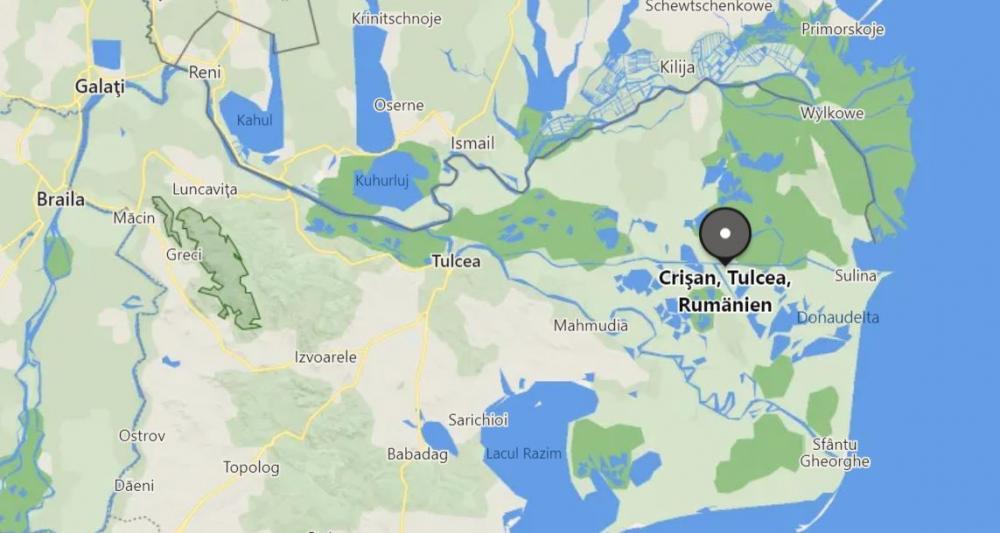 Quelle: Bing Maps - Crisan im Donaudelta