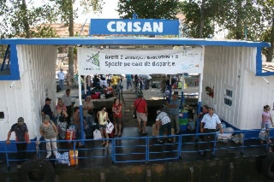 Die Anlegestelle in Crisan im Donaudelta