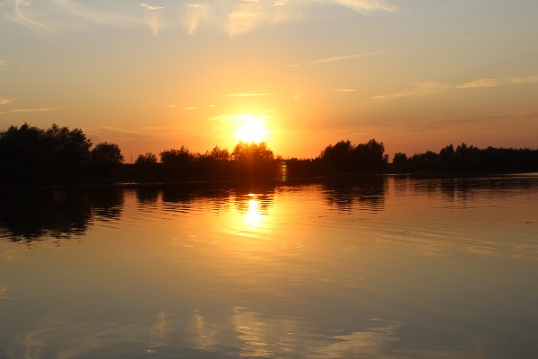 Sonnenuntergang im Donaudelta