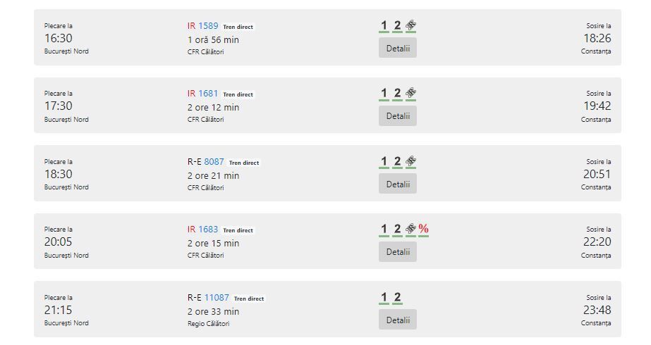 Mit der Bahn von Bukarest nach über Constanta - Stand: Februar 2022