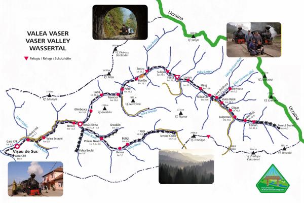 Streckennetz der letzten Waldbahn im Maramures - der Wassertalbahn