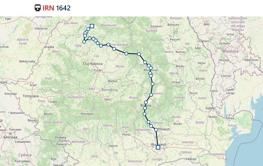 Fahrplan der Bahn: Bukarest - Baia Mare   Stand: Januar 2022