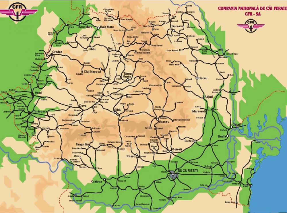 Streckennetz der rumänischen Eisenbahn