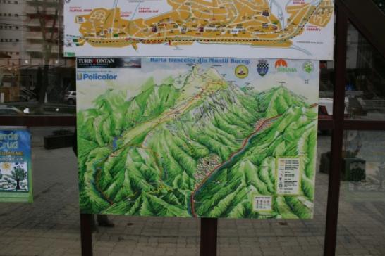 Urlaub in Rumänien: Karte vom Wandergebiet um Sinaia