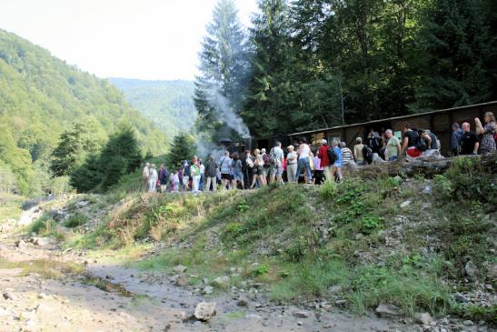 Fahrt mit der Wassertalbahn (Mocănița) in Viseu de Sus